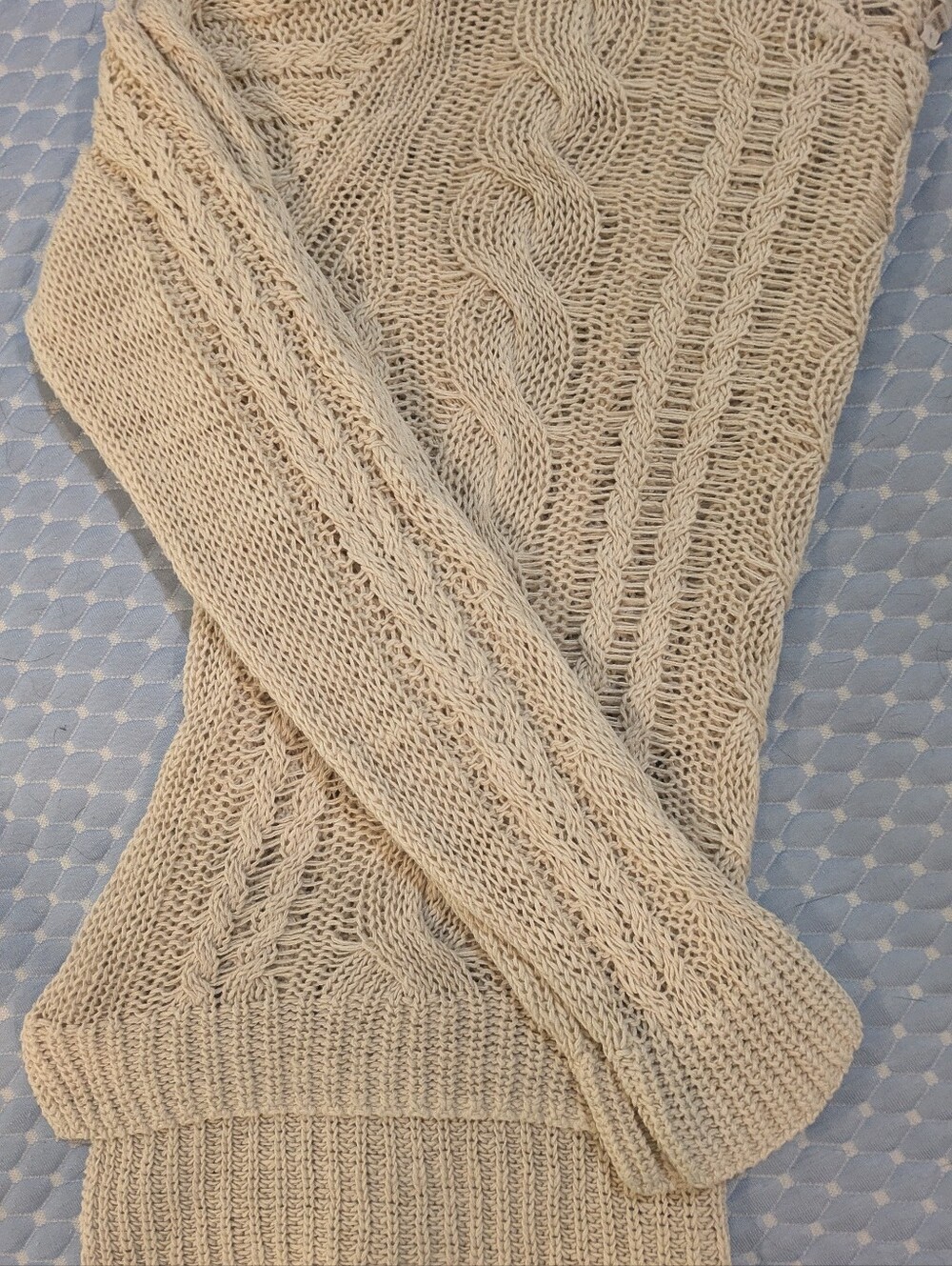 Garnet Hill Linen Cotton Blend Open Weave Sweater - Picture 4 of 4